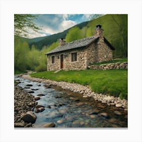 Cabin In The Mountains Canvas Print