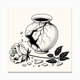Broken Vase and flower Dreamscape Canvas Print