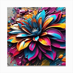 Colorful Flower Painting 1 Canvas Print