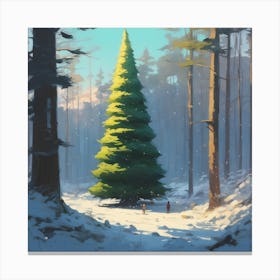 Christmas Tree In The Forest 17 Canvas Print