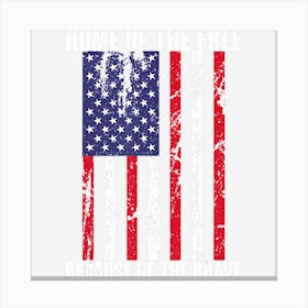 American Flag Veteran Women Kids Home Of The Free Canvas Print