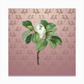 Vintage Magnolia Elegans Botanical on Dusty Pink Pattern n.1857 Canvas Print