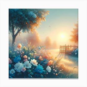 Sunset In The Garden Canvas Print