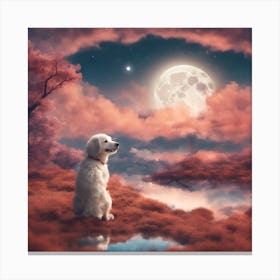 Dogly For The Moon Canvas Print