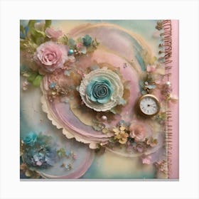 Shabby Chic Dreamy Mist Pastel Junk Journals Marie (1) Canvas Print