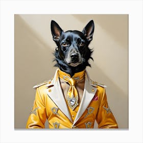 Dog In An Elvis Suit Canvas Print