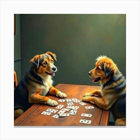 Dogs Playing Cards Stampe su tela