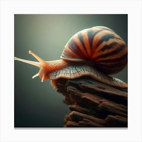 Snail Animal Nature Mollusk Snails Shell Macro Details Canvas Print