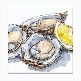 Oysters On The Half Shell Canvas Print