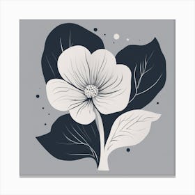 Black And White Flower 1 Canvas Print