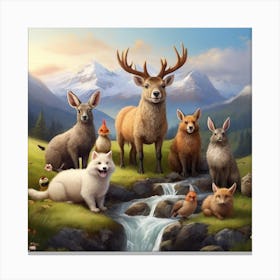 Animals Of The Forest Canvas Print