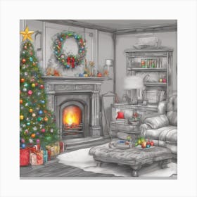 Christmas Pencil Tree Art 3 Canvas Print