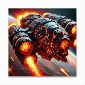 A Menacing Lava Strike Bomber From The Ignis Lupor Canvas Print