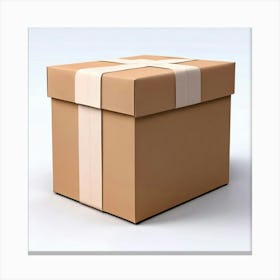 Mock Up Blank Box Parcel Cardboard Customizable Template Unprinted Clean Simple Minimalis (8) Canvas Print