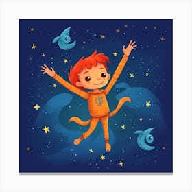 Little Boy In Space Canvas Print