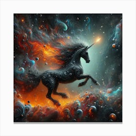 Unicorn In Space Canvas Print