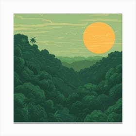 Sunset In The Jungle 2 Canvas Print