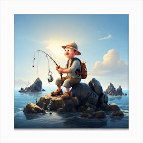 Fishing In The Ocean Canvas Print