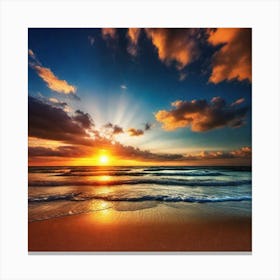 Sunset On The Beach 329 Canvas Print