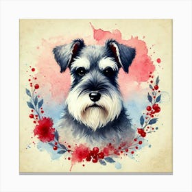 Watercolor Miniature Schnauzer 3 Canvas Print