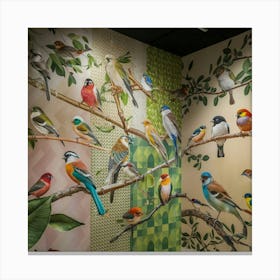 Birds On A Branch Canvas Print