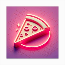 Neon Pizza Canvas Print