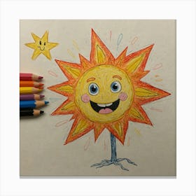 Sun Drawing 1 Canvas Print