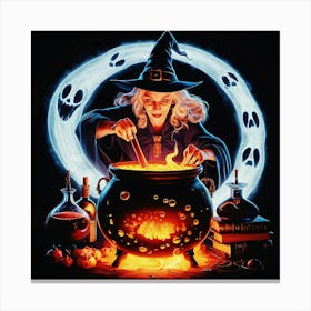 Happy halloween Illustration Spooky Horror devi background2 (11) Canvas Print