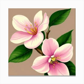 Two Pink Flowers Canvas Print