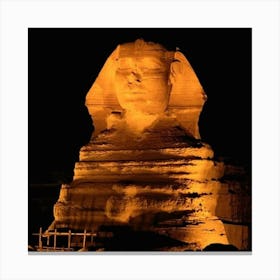 Giza Pyramid At Night Canvas Print