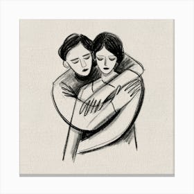 Couple Hugging 1 Canvas Print