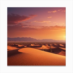 Sunset In The Desert 2 Canvas Print