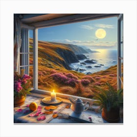 Evening Sea View  Canvas Print