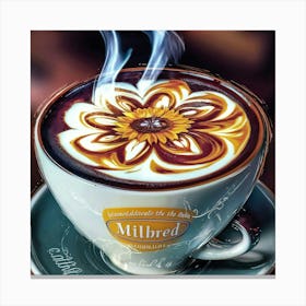 Flower Latte Art Canvas Print