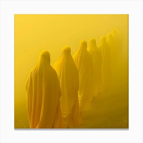 Line Of Yellow Robes Canvas Print