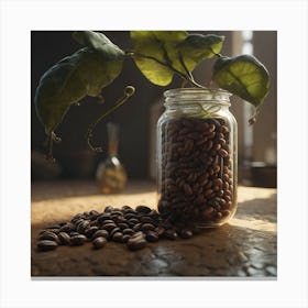 Coffee Beans In A Jar 1 Canvas Print