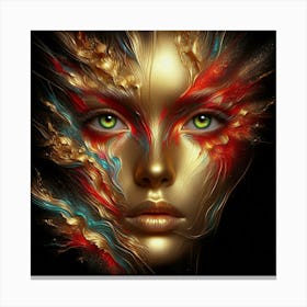Golden Face Of A Woman Canvas Print