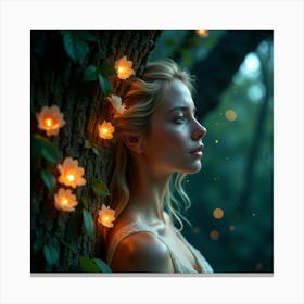 Fairy Girl In The Forest 1 Canvas Print