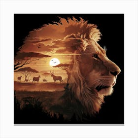 Lion At Sunset 1 Canvas Print