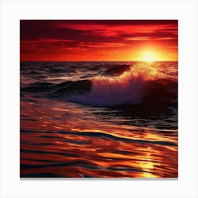 Sunset Over The Ocean 101 Canvas Print