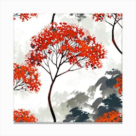 Abstract Rowan tree 1 Canvas Print