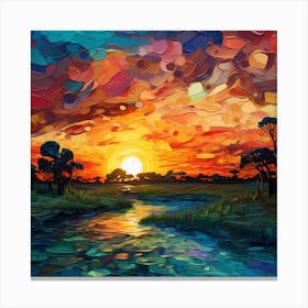 Sunset By The River 4 Canvas Print