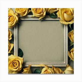 Yellow Roses Frame 2 Canvas Print