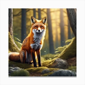 Red Fox In The Forest 67 Canvas Print