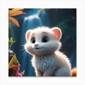 White Cat With Blue Eyes Canvas Print