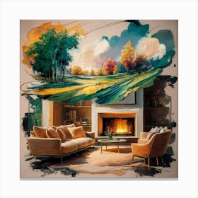 Living Room Painting Canvas Print