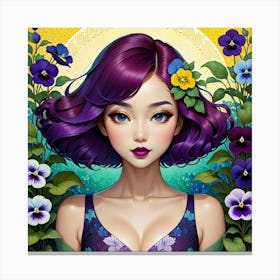 Girl With Purple Hair 2 Canvas Print