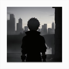 Silhouette Of A Boy Canvas Print