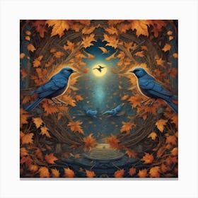 Bluebirds In Autumn Canvas Print