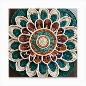 Flower Shaped Mandala Bohemian Canvas Print